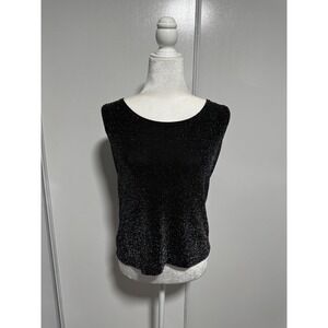 Vintage Ronnie Nicole size Small Sleeveless‎ Black Tank Top Shimmery Sparkle